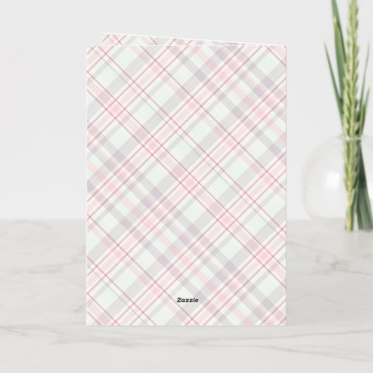 Elegant Rustic Classy Plaid Pattern Gold 箔シーズンカード (裏面)