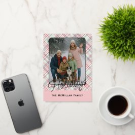 Elegant Rustic Classy Plaid Pattern Gold 箔シーズンカード