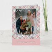 Elegant Rustic Classy Plaid Pattern Gold 箔シーズンカード (正面)