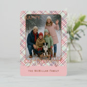 Elegant Rustic Classy Plaid Pattern Gold 箔シーズンカード (立ち正面)