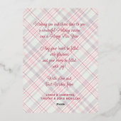 Elegant Rustic Classy Plaid Pattern Gold 箔シーズンカード (裏面)