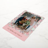 Elegant Rustic Classy Plaid Pattern Gold 箔シーズンカード (回転した状態)