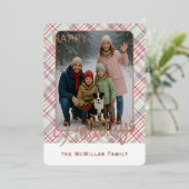 Elegant Rustic Classy Plaid Pattern Gold 箔シーズンカード (立ち正面)