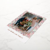 Elegant Rustic Classy Plaid Pattern Gold 箔シーズンカード (回転した状態)