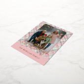 Elegant Rustic Classy Plaid Pattern Gold 箔シーズンポストカード (回転した状態)