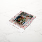 Elegant Rustic Classy Plaid Pattern Gold 箔シーズンポストカード (回転した状態)