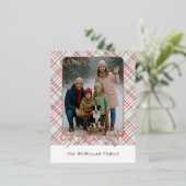 Elegant Rustic Classy Plaid Pattern Gold 箔シーズンポストカード (立ち正面)