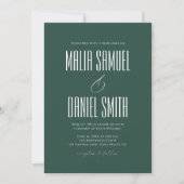 Elegant Rustic Emerald Green Wedding Invitation 招待状 (正面)