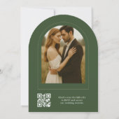 Elegant Rustic Eucalyptus QR Code Photo Wedding 招待状 (裏面)