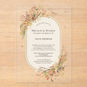 Elegant Rustic Fall Beige Bridal Brunch アクリル招待状 (正面)
