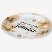 Elegant Rustic Floral Baby Shower ペーパープレート (アングル)