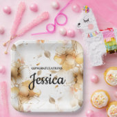 Elegant Rustic Floral Baby Shower ペーパープレート (パーティー)