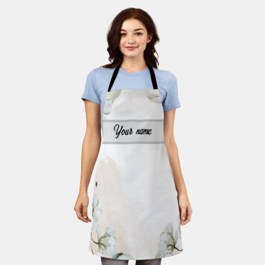 Elegant rustic floral kitchen エプロン (着用した状態)