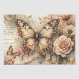 Elegant Rustic Floral  & Lace Vintage  Decoupage 薄葉紙