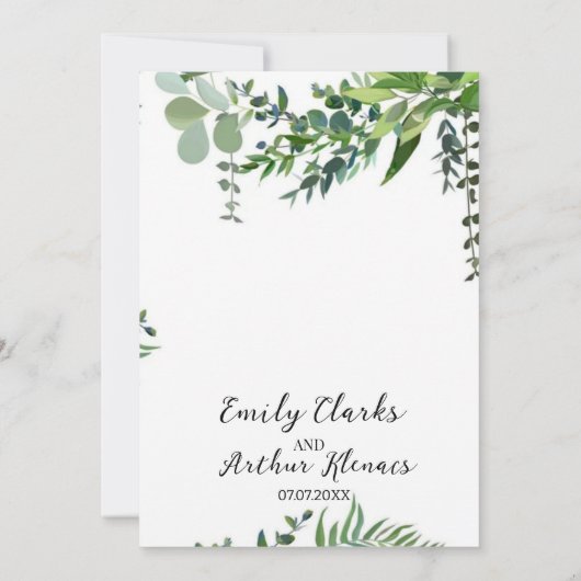 Elegant Rustic Forest Boho Wedding Invitation  招待状 (裏面)