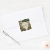 Elegant Rustic Forest Tree Gold Frame Botanical スクエアシール (封筒)