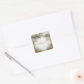 Elegant Rustic Forest Trees Misty Clearing スクエアシール (封筒)