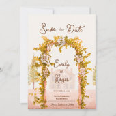 Elegant Rustic Garden Arch Wedding Save the Date 案内状 (正面)