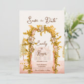 Elegant Rustic Garden Arch Wedding Save the Date 案内状 (スタンド正面)