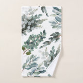 Elegant Rustic Green Eucalyptus Leaves バスタオルセット (ハンドタオル)