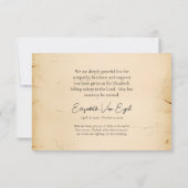 Elegant Rustic Leaves Simple Orthodox Funeral  サンキューカード (裏面)