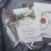 Elegant Rustic Mountain Budget QR Code Wedding 招待状