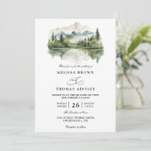 Elegant Rustic Mountain Budget QR Code Wedding 招待状 (スタンド正面)
