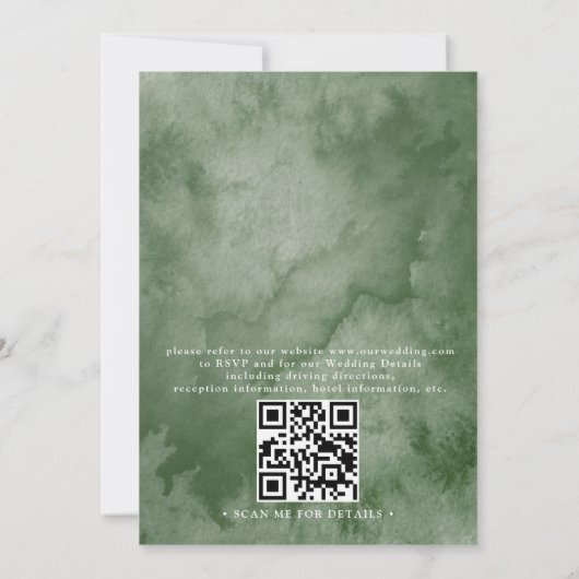 Elegant Rustic Mountain Budget QR Code Wedding 招待状 (裏面)