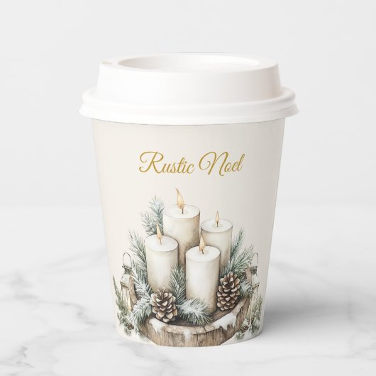 Elegant Rustic Noel Christmas Paper Cups 紙コップ (裏面)