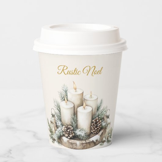 Elegant Rustic Noel Christmas Paper Cups 紙コップ (正面)