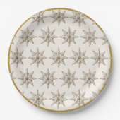 Elegant Rustic Noel Christmas Paper Plates ペーパープレート (正面)