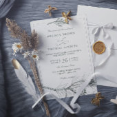 Elegant Rustic Pine Branch QR Code Wedding 招待状
