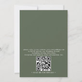 Elegant Rustic Pine Branch QR Code Wedding 招待状 (裏面)
