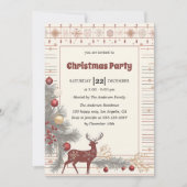 Elegant Rustic Reindeer Christmas Party            招待状 (正面)