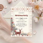 Elegant Rustic Reindeer Christmas Party            招待状