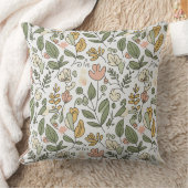 Elegant rustic spring foliage red throw pillow クッション (ブランケット)