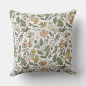 Elegant rustic spring foliage red throw pillow クッション (裏面)