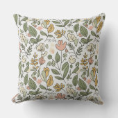 Elegant rustic spring foliage red throw pillow クッション (正面)