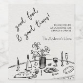 Elegant Rustic Thanksgiving Dinner ワインラベル (シングルラベル)