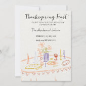 Elegant Rustic Thanksgiving Dinner 招待状 (正面)