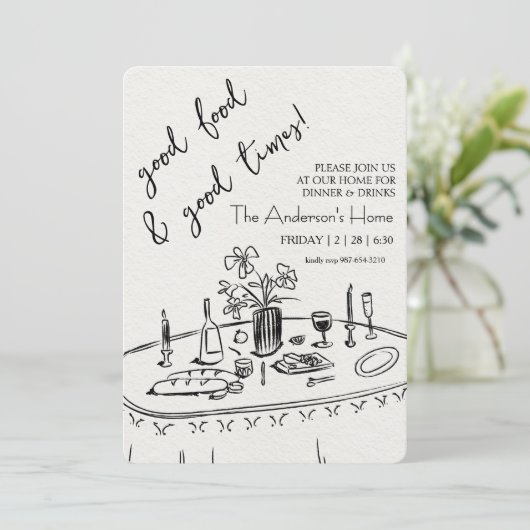 Elegant Rustic Thanksgiving Dinner 招待状 (スタンド正面)