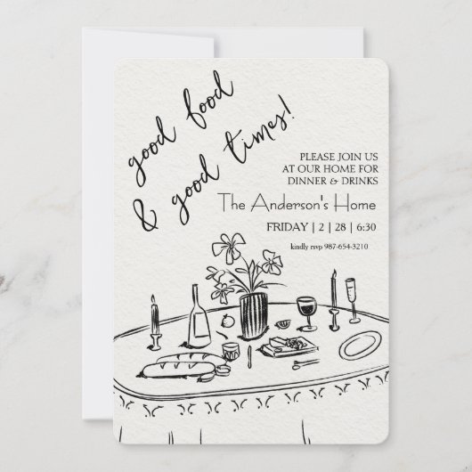 Elegant Rustic Thanksgiving Dinner 招待状 (正面)