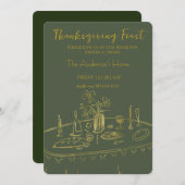 Elegant Rustic Thanksgiving Dinner 招待状 (正面/裏面)