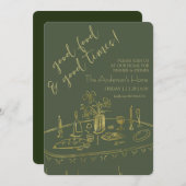 Elegant Rustic Thanksgiving Dinner 招待状 (正面/裏面)