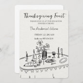 Elegant Rustic Thanksgiving Dinner 招待状 (正面/裏面)