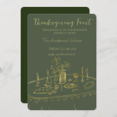 Elegant Rustic Thanksgiving Dinner 招待状 (正面/裏面)