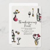 Elegant Rustic Thanksgiving Dinner 招待状 (正面/裏面)