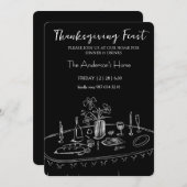 Elegant Rustic Thanksgiving Dinner 招待状 (正面/裏面)