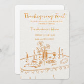 Elegant Rustic Thanksgiving Dinner 招待状 (正面/裏面)