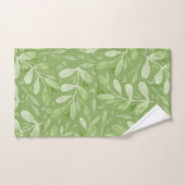 Elegant Rustic Watercolor Leaves Sage Green バスタオルセット (ハンドタオル)